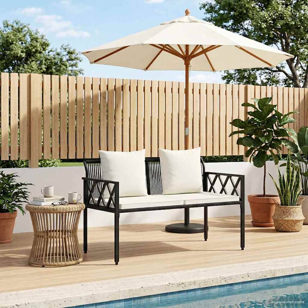 vidaXL Bänke für Outdoor 2 -Seater 116 x 56 x 75 cm Poly-Rattan