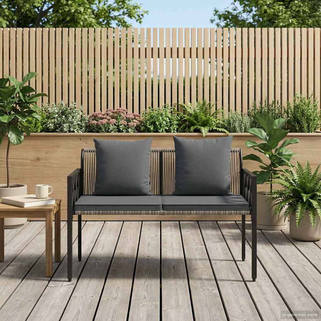 vidaXL Bänke für Outdoor 2 -Seater 116 x 56 x 75 cm Poly-Rattan