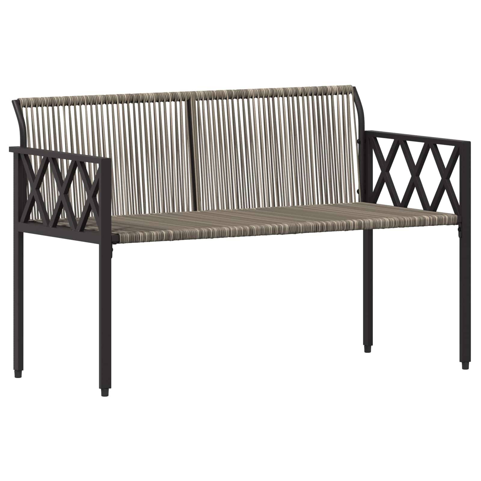 vidaXL Bänke für Outdoor 2 -Seater 116 x 56 x 75 cm Poly-Rattan