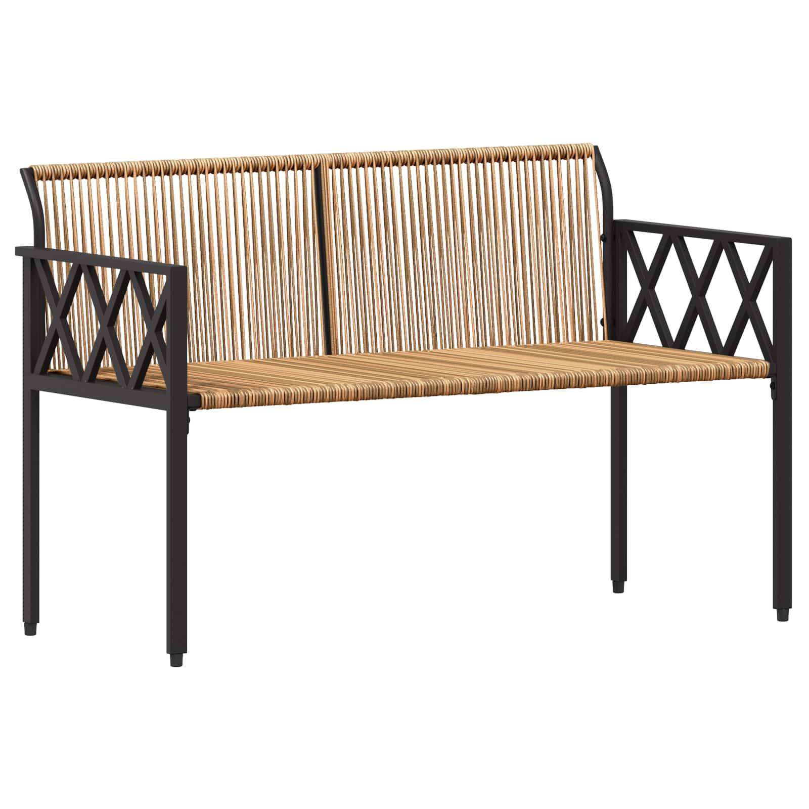 vidaXL Bänke für Outdoor 2 -Seater 116 x 56 x 75 cm Poly-Rattan
