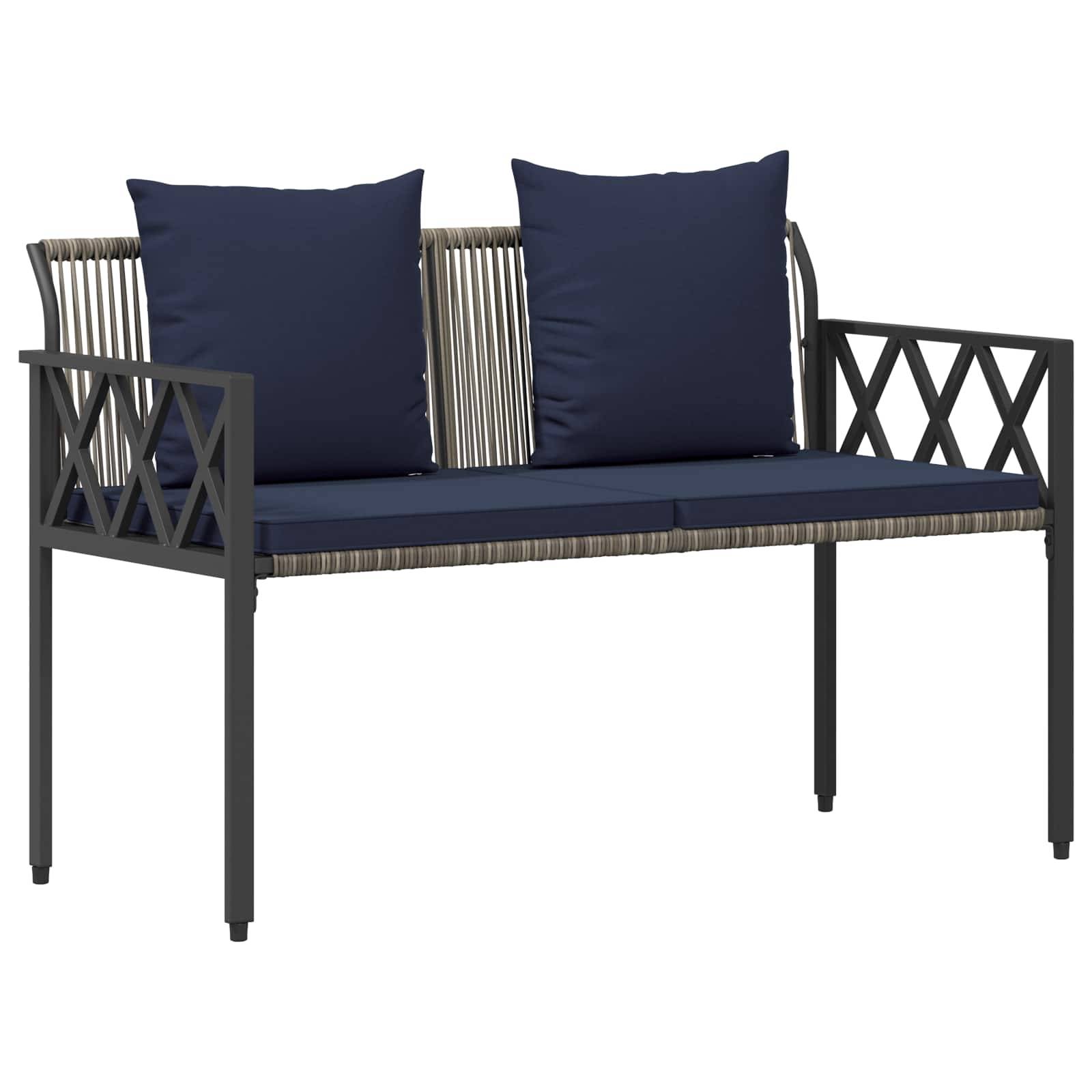 vidaXL Bänke für Outdoor 2 -Seater 116 x 56 x 75 cm Poly-Rattan
