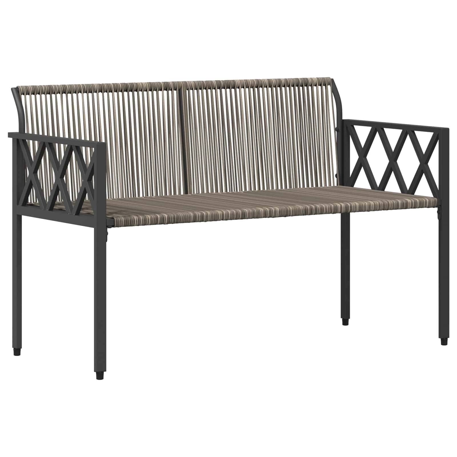 vidaXL Bänke für Outdoor 2 -Seater 116 x 56 x 75 cm Poly-Rattan