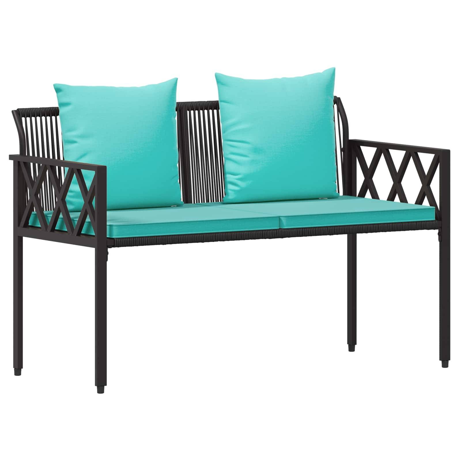 vidaXL Bänke für Outdoor 2 -Seater 116 x 56 x 75 cm Poly-Rattan