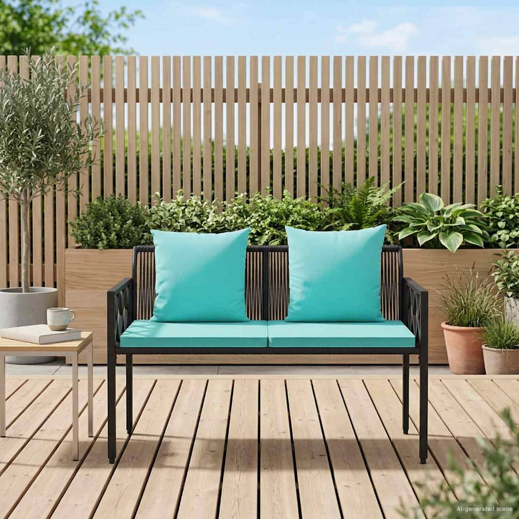 vidaXL Bänke für Outdoor 2 -Seater 116 x 56 x 75 cm Poly-Rattan