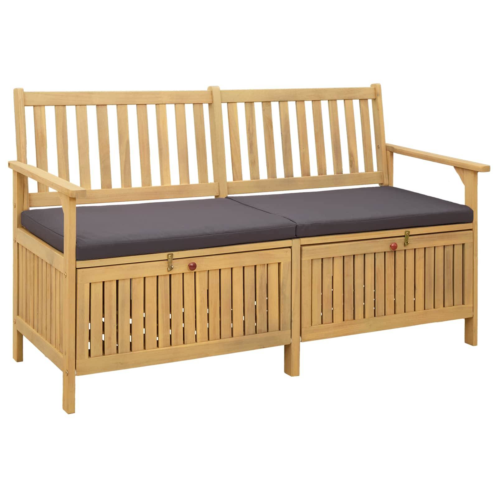 vidaXL Sitzbank mit Stauraum mit Kissen mit Speicher 148 x 63 x 84 cm