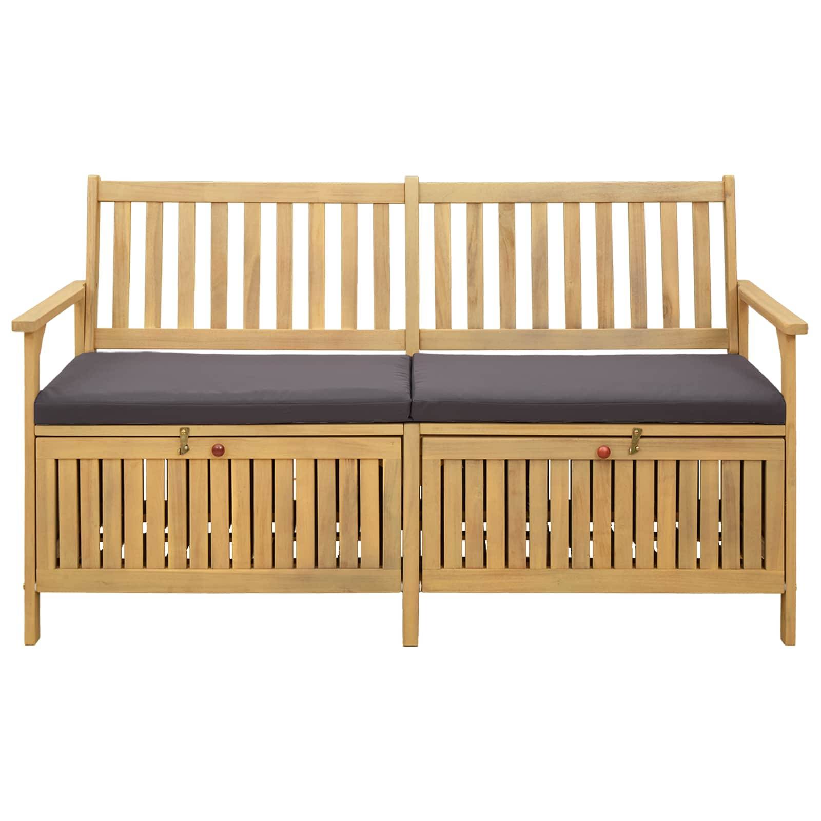 vidaXL Sitzbank mit Stauraum mit Kissen mit Speicher 148 x 63 x 84 cm