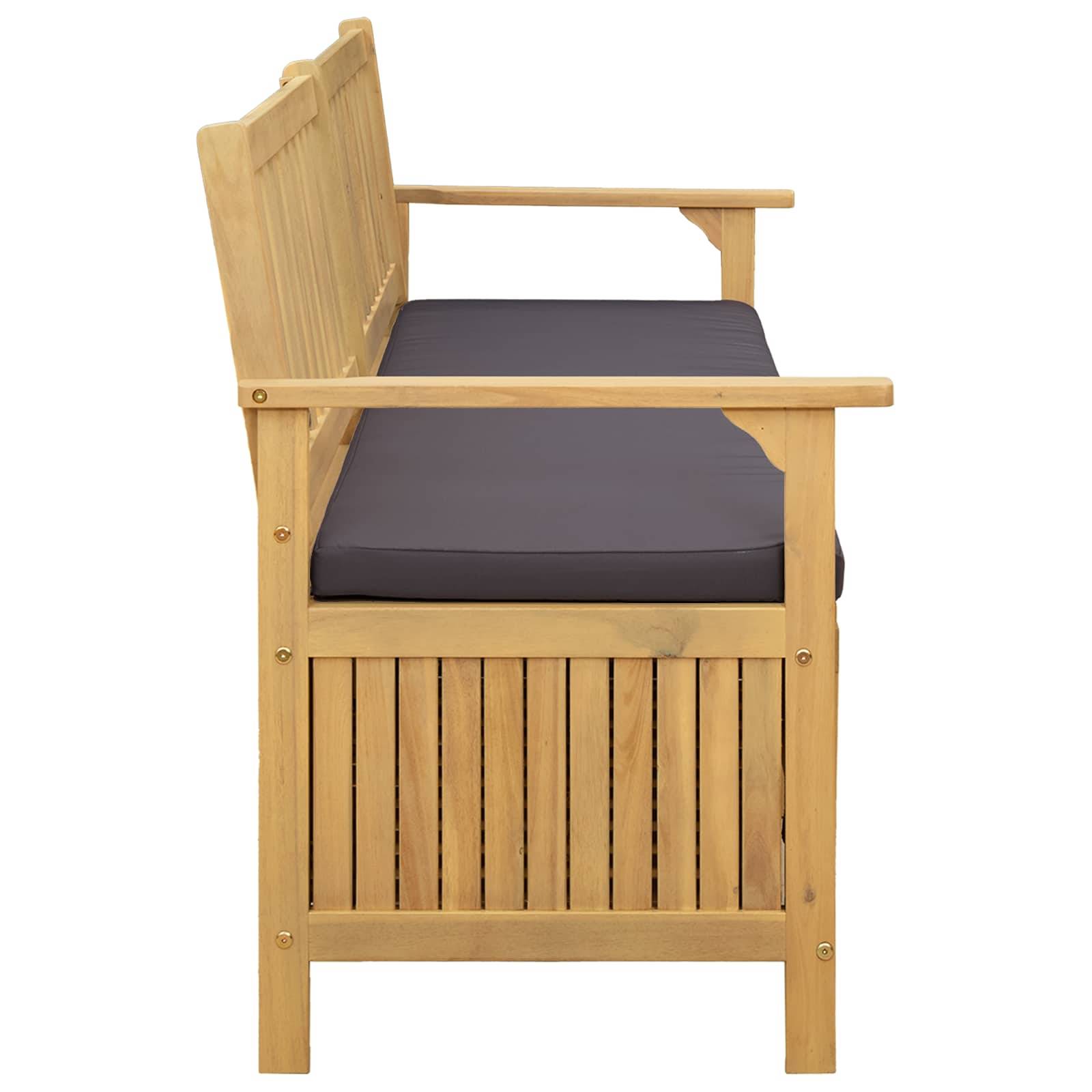 vidaXL Sitzbank mit Stauraum mit Kissen mit Speicher 148 x 63 x 84 cm