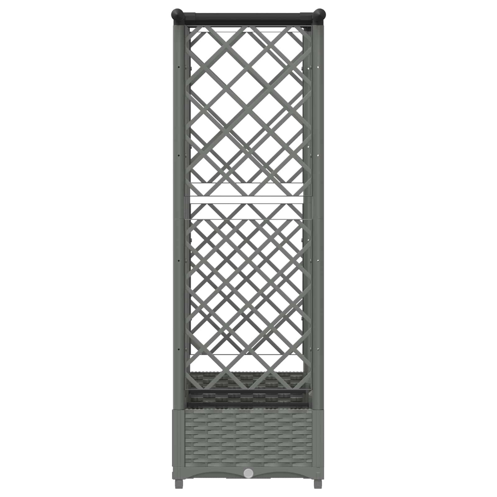 vidaXL Hochbeet mit Rankgitter und Dach Hellgrau 164 x 40 x 121 cm PP