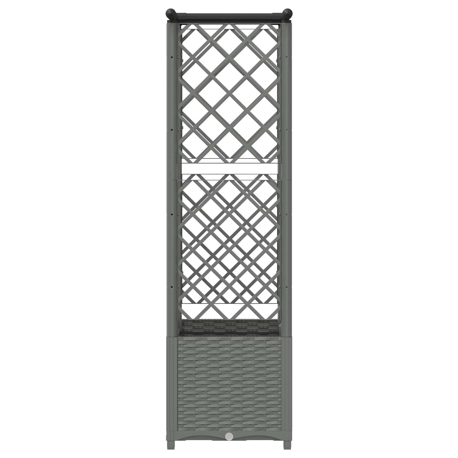 vidaXL Hochbeet mit Rankgitter und Dach Hellgrau 124 x 40 x 136 cm PP