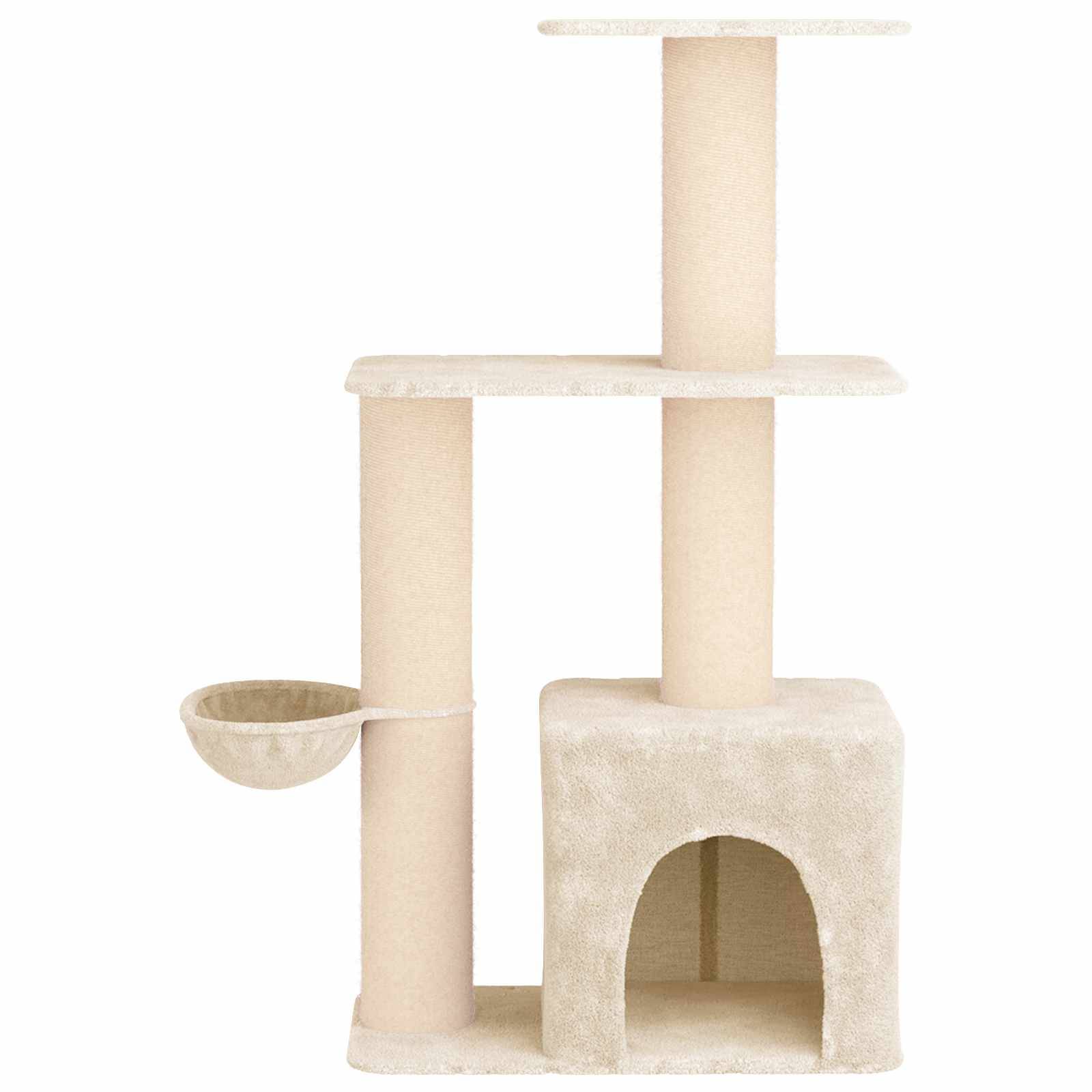 vidaXL Katzennbaum mit Sisal-Kratzsäulen Creme 133 cm