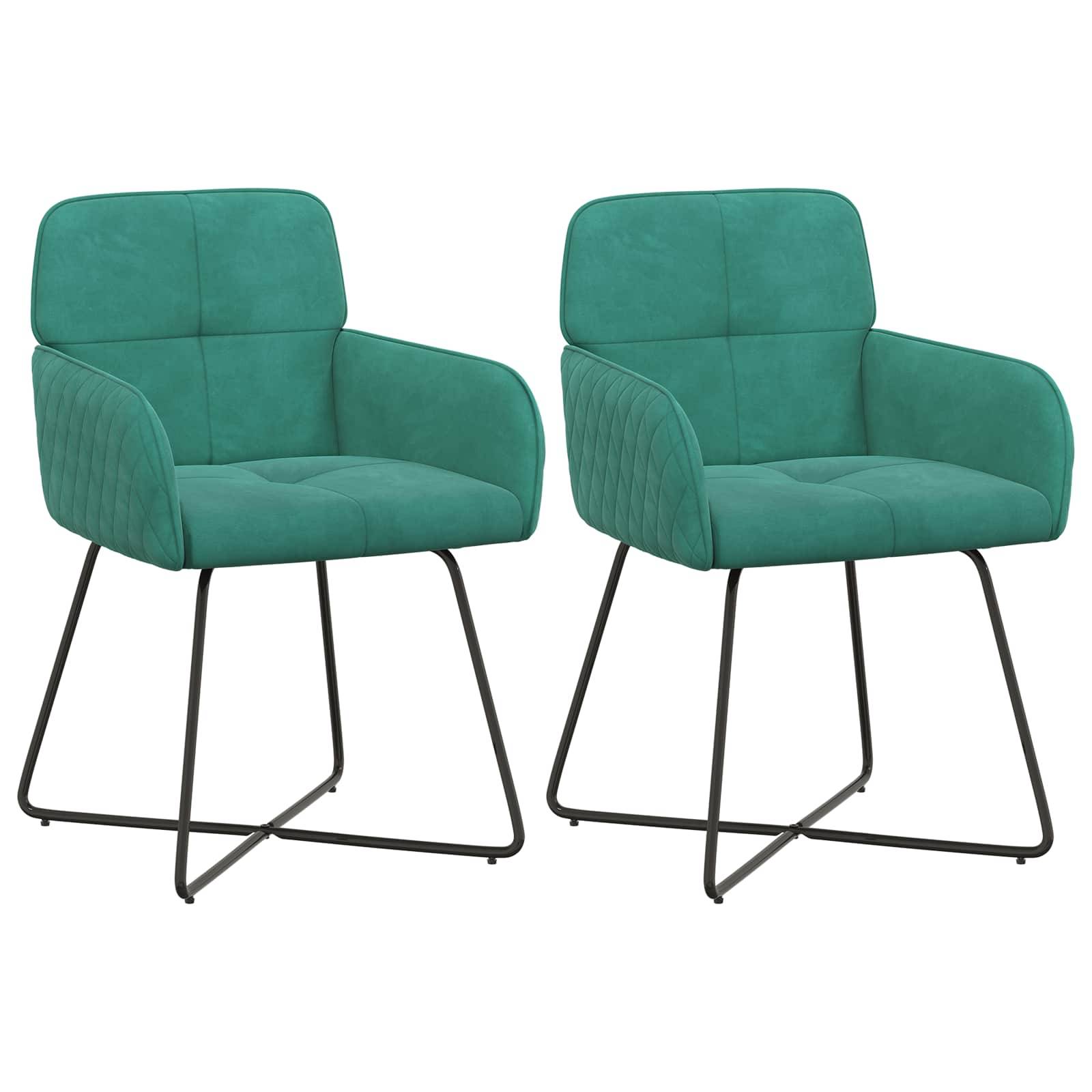 vidaXL Esszimmerstühle 2 pcs Samt (V) Türkis 59 x 56,5 x 86 cm