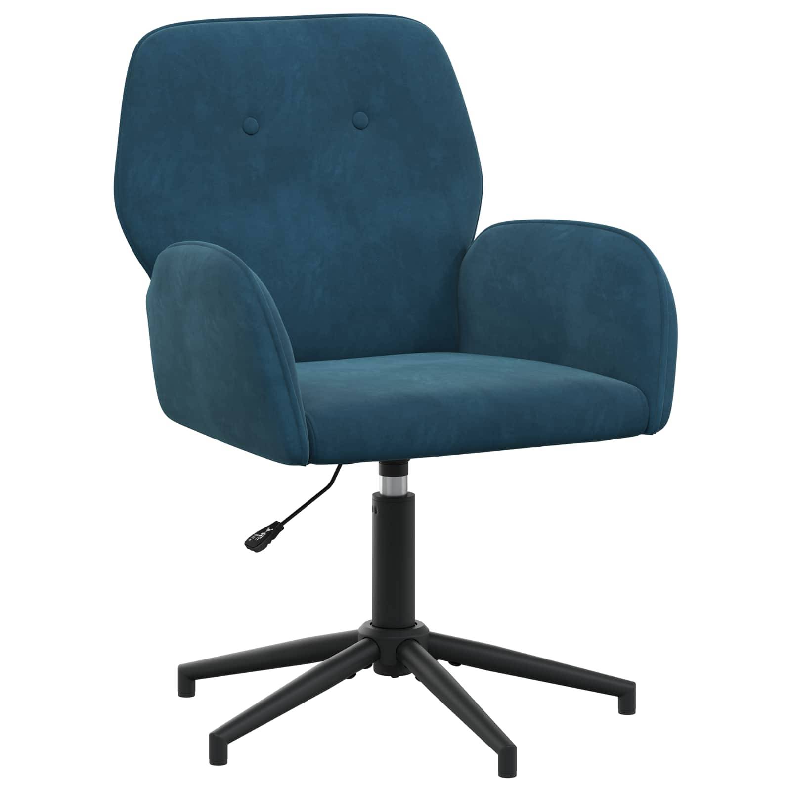 vidaXL Drehstuhl 54 x 55 x 90 cm Blau Samt (V)