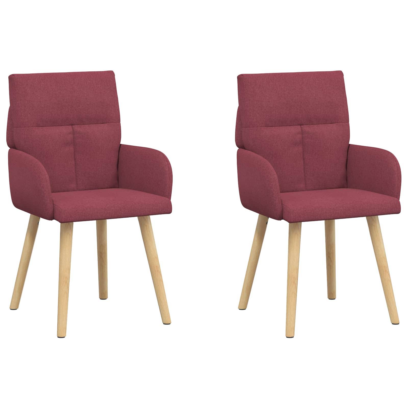 vidaXL Esszimmerstühle 2 pcs Stoff Weinrot 60 x 56 x 96 cm