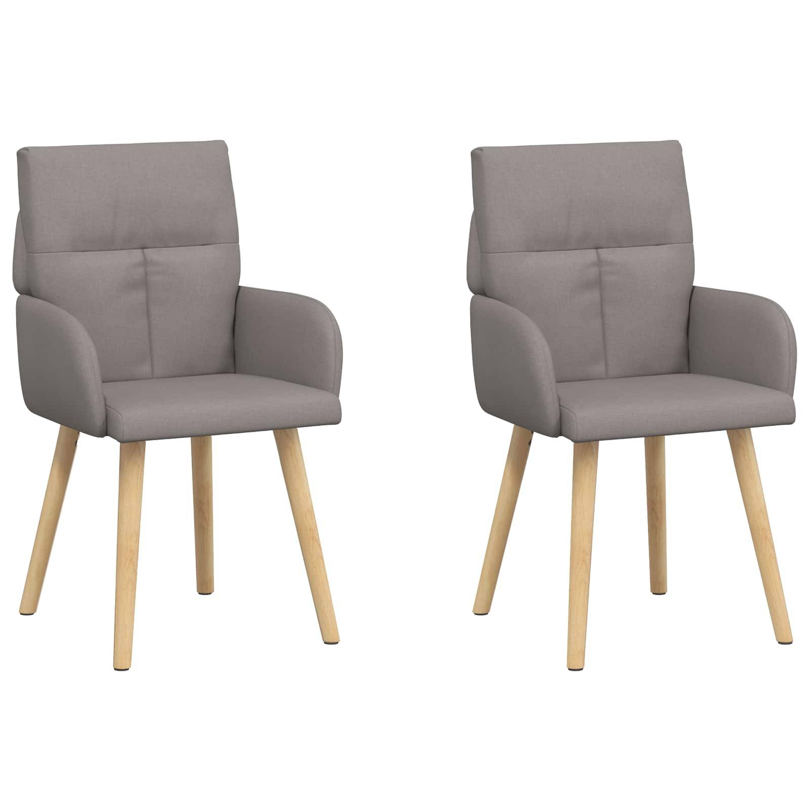 vidaXL Esszimmerstühle 2 pcs Stoff Taupe 60 x 56 x 96 cm