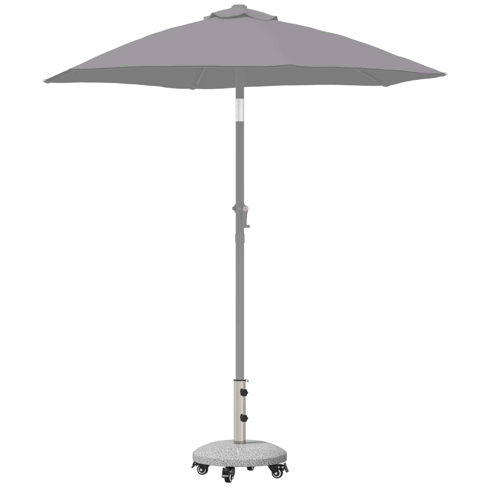 vidaXL Granite Schirmbasis mit Rädern für 4-5 cm Stange 27.2 kg Grau