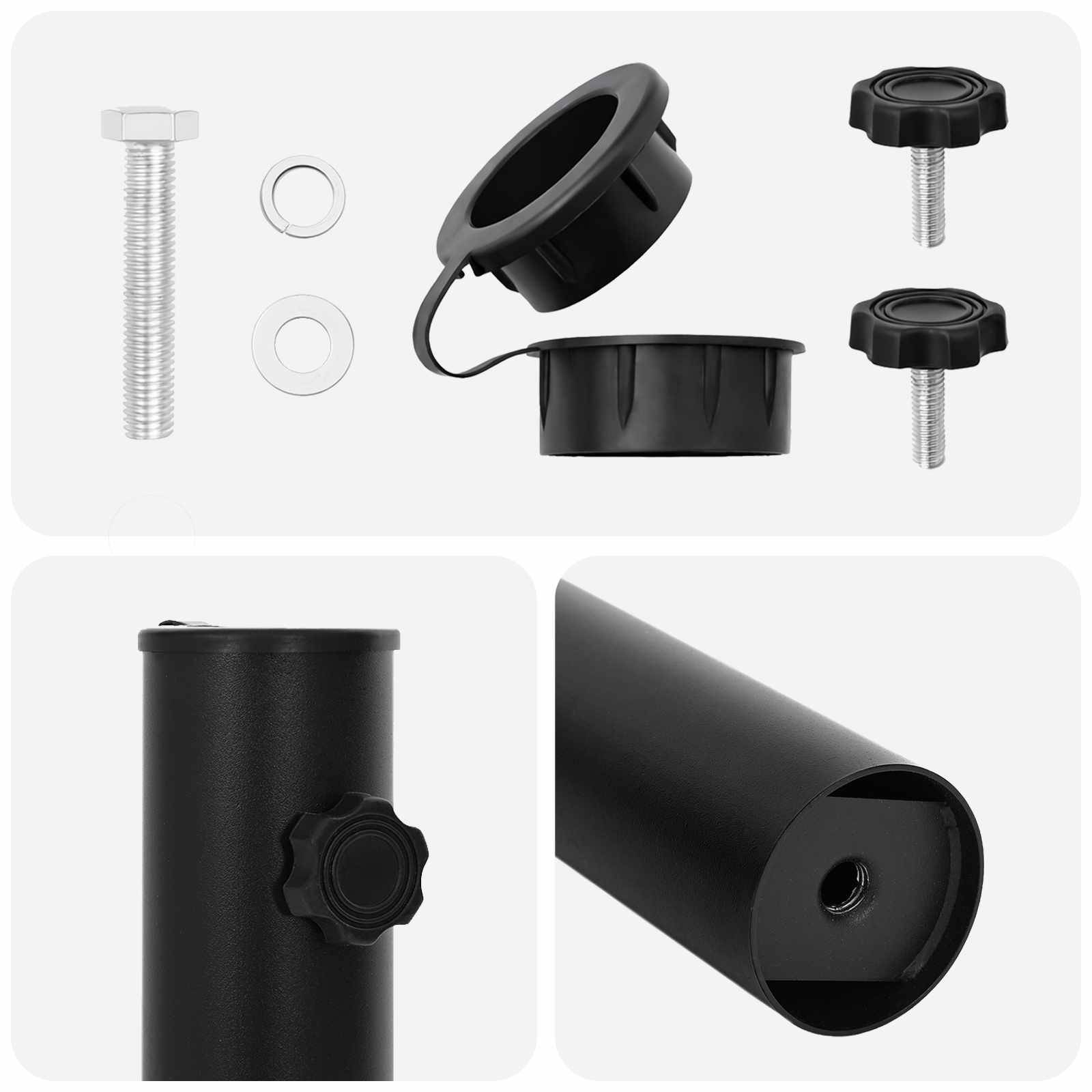 vidaXL Parasol Fußrohr 0.6 kg Schwarz Eisen for 40-50 mm Pole