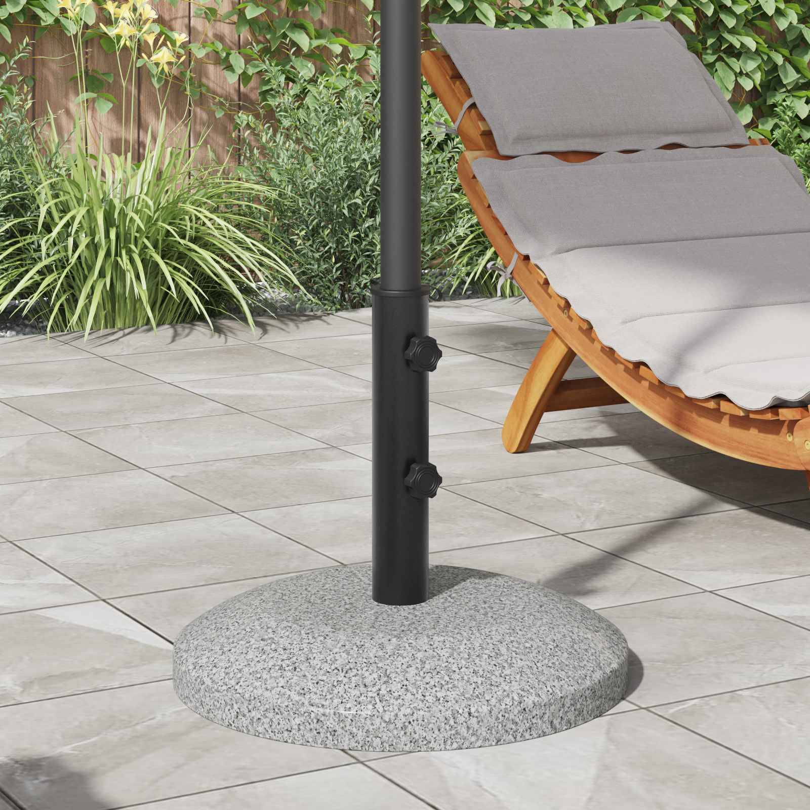 vidaXL Parasol Fußrohr 0.6 kg Schwarz Eisen for 40-50 mm Pole
