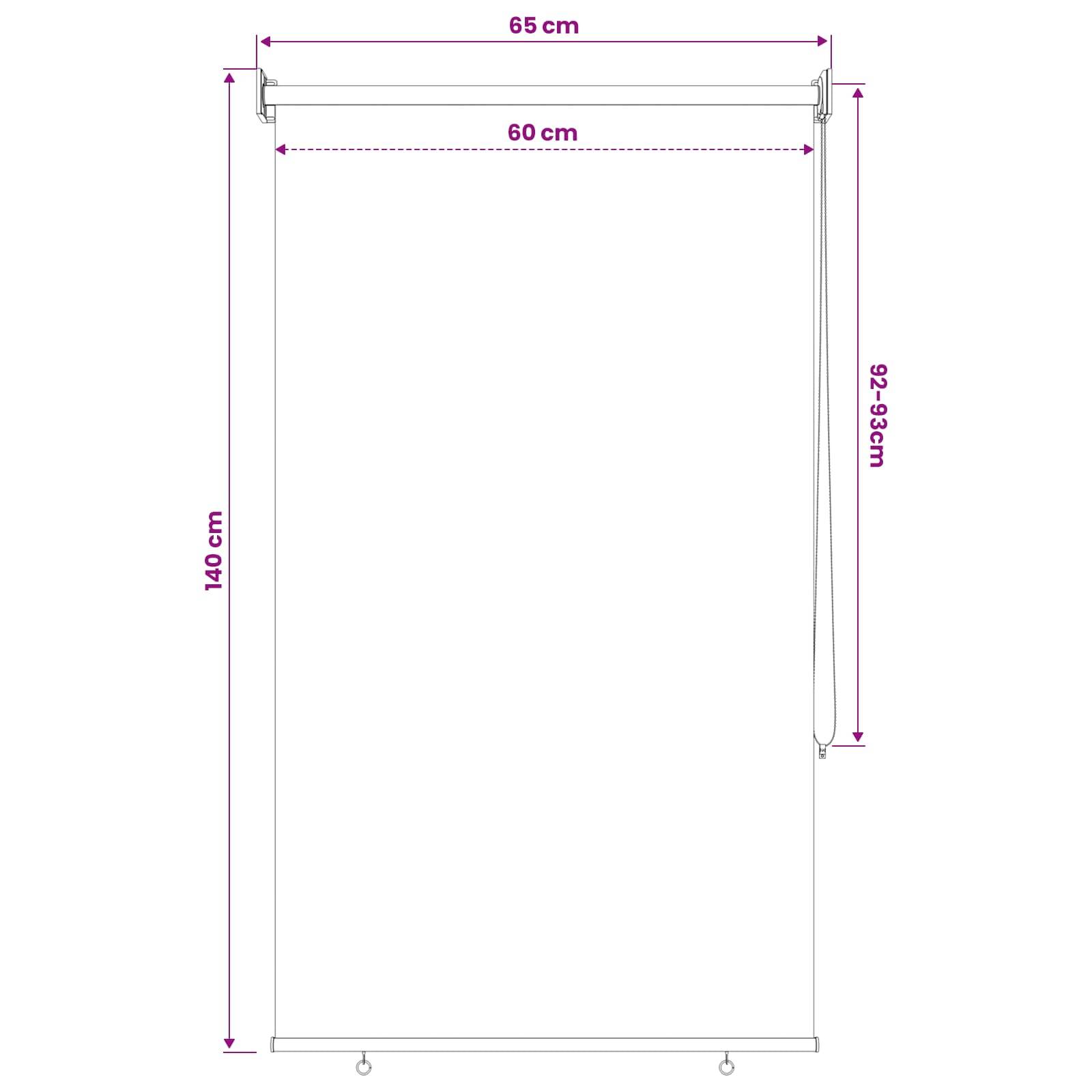 vidaXL Außenrollo 90% UV-Block Blau-weiß gestreift 60 x 140 cm HDPE