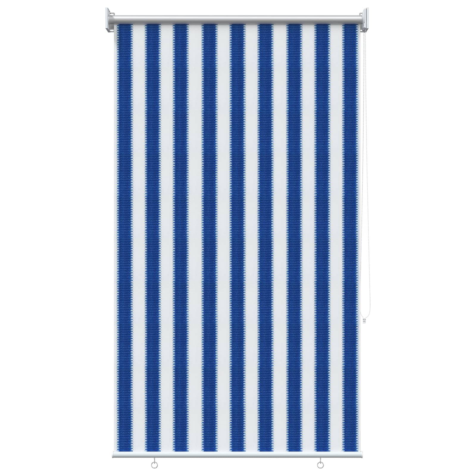 vidaXL Außenrollo 90% UV-Block Blau-weiß gestreift 80 x 230 cm HDPE