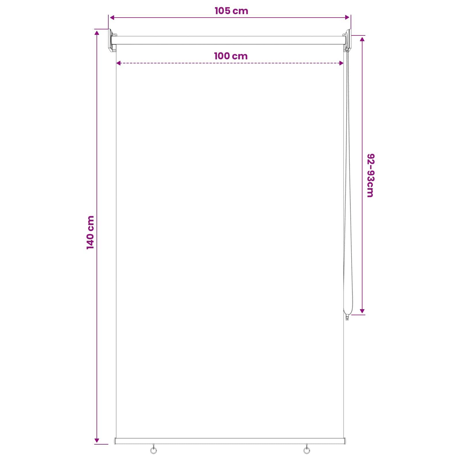 vidaXL Außenrollo 90% UV-Block Taupe 100 x 140 cm HDPE