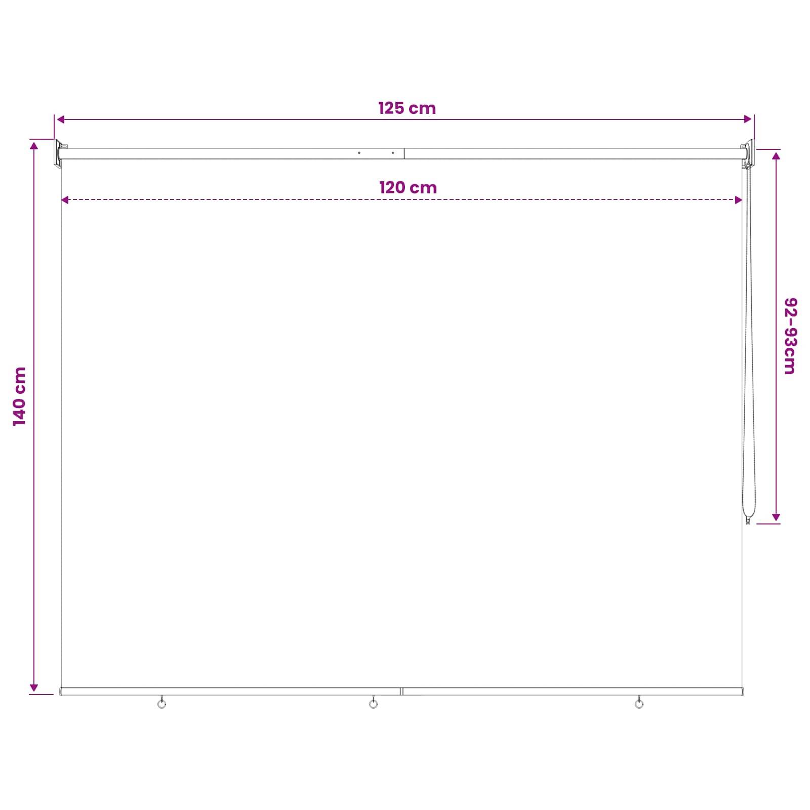 vidaXL Außenrollo 90% UV-Block Taupe 120 x 140 cm HDPE