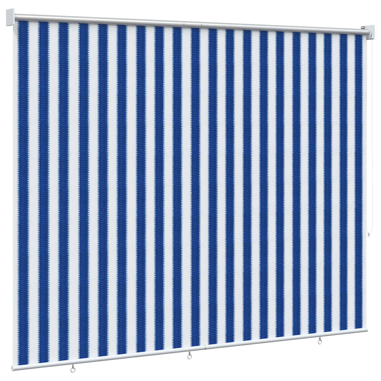 vidaXL Außenrollo 90% UV-Block Blau-weiß gestreift 160 x 230 cm HDPE