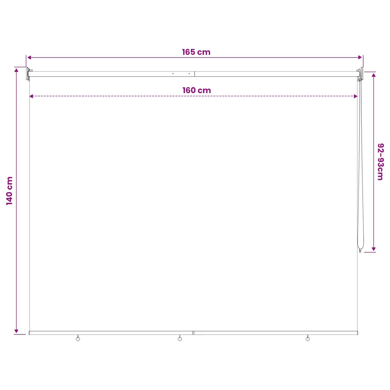 vidaXL Außenrollo 90% UV-Block Terrakotta 160 x 140 cm HDPE