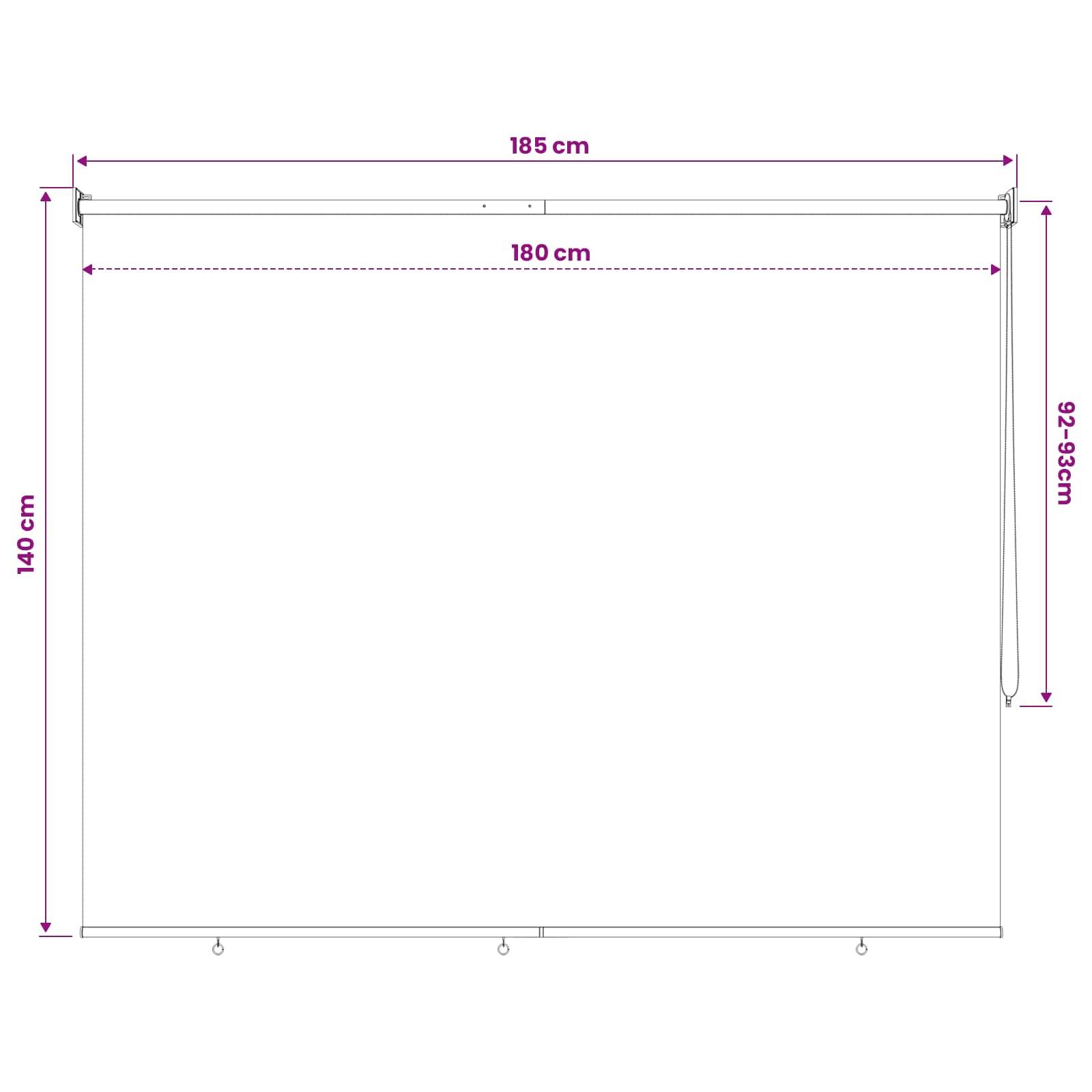 vidaXL Außenrollo 90% UV-Block Taupe 180 x 140 cm HDPE