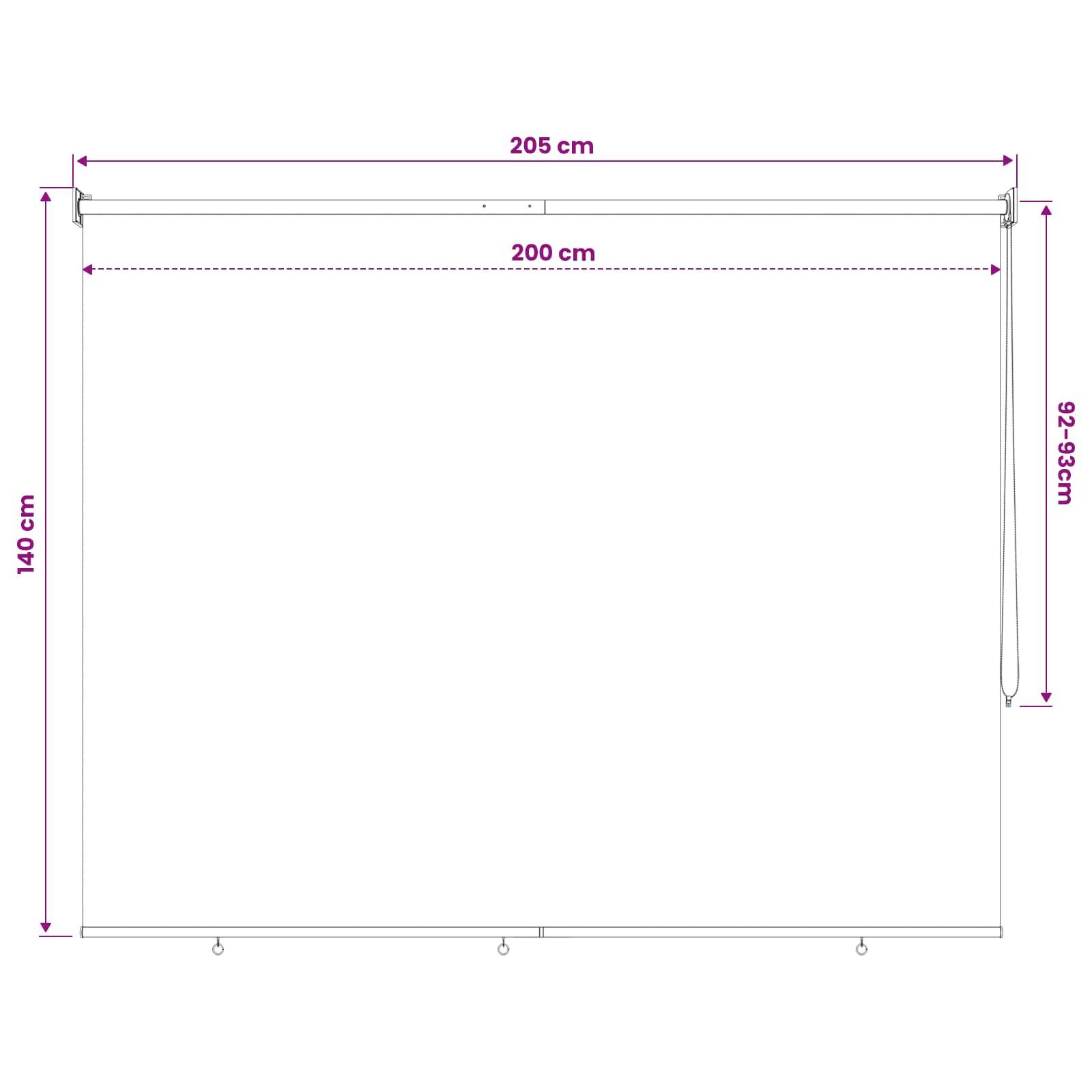 vidaXL Außenrollo 90% UV-Block Terrakotta 200 x 140 cm HDPE