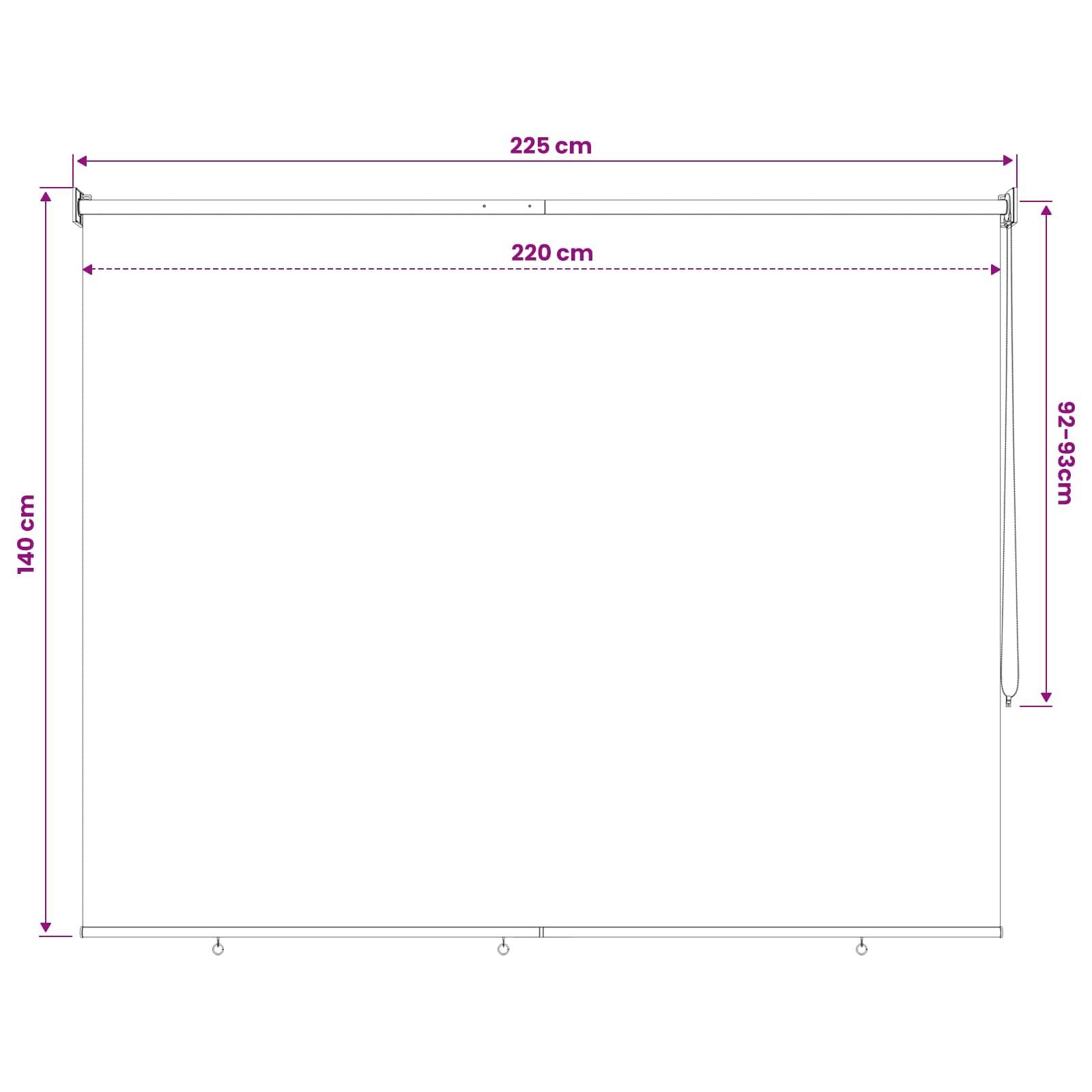 vidaXL Außenrollo 90% UV-Block Taupe 220 x 140 cm HDPE