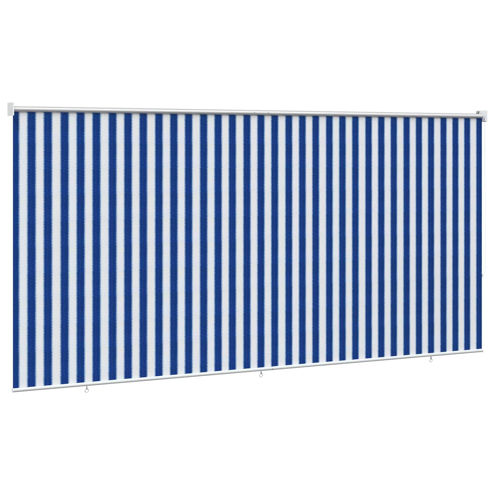 vidaXL Außenrollo 90% UV-Block Blau-weiß gestreift 400 x 230 cm HDPE