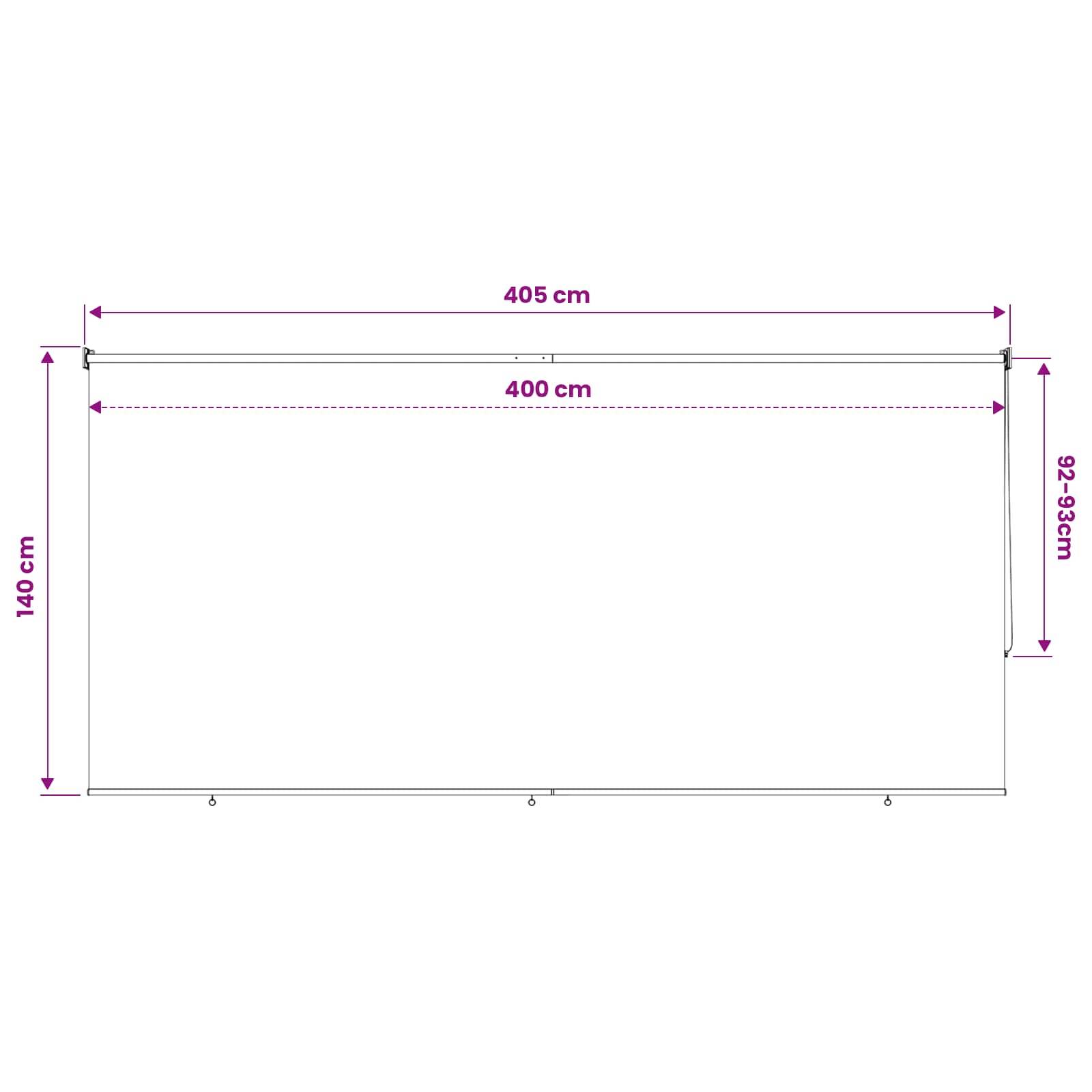 vidaXL Außenrollo 90% UV-Block Blau-weiß gestreift 400 x 140 cm HDPE