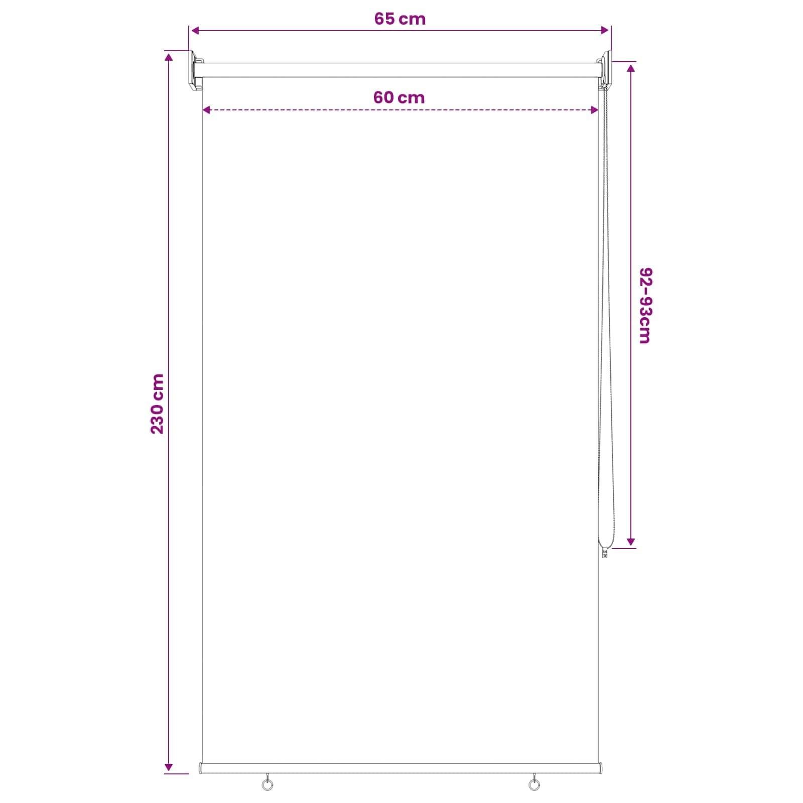 vidaXL Außenrollo 90% UV-Block Blau-weiß gestreift 60 x 230 cm HDPE