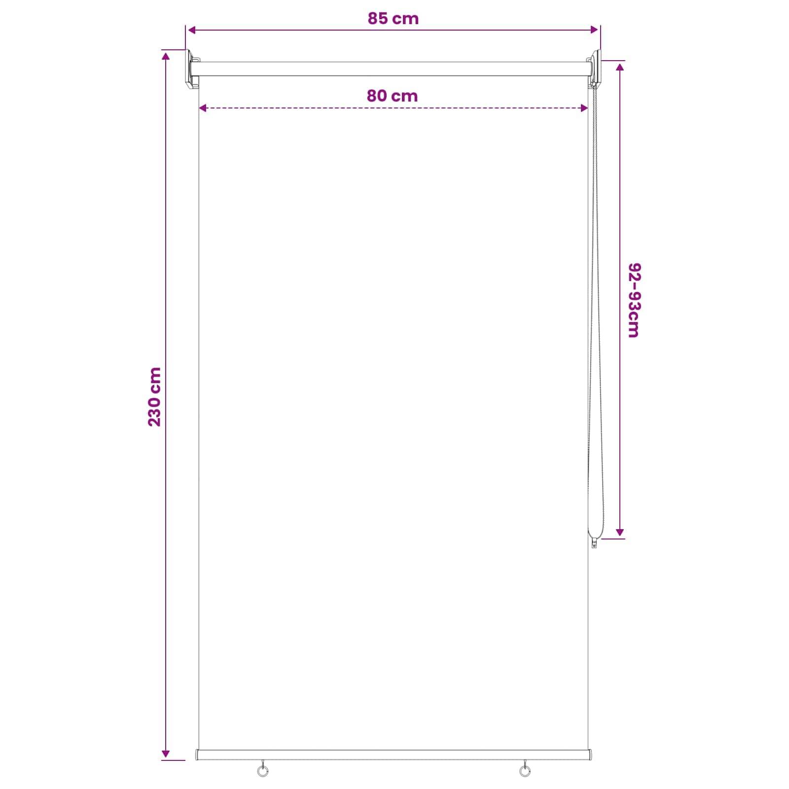 vidaXL Außenrollo 90% UV-Block Blau-weiß gestreift 80 x 230 cm HDPE