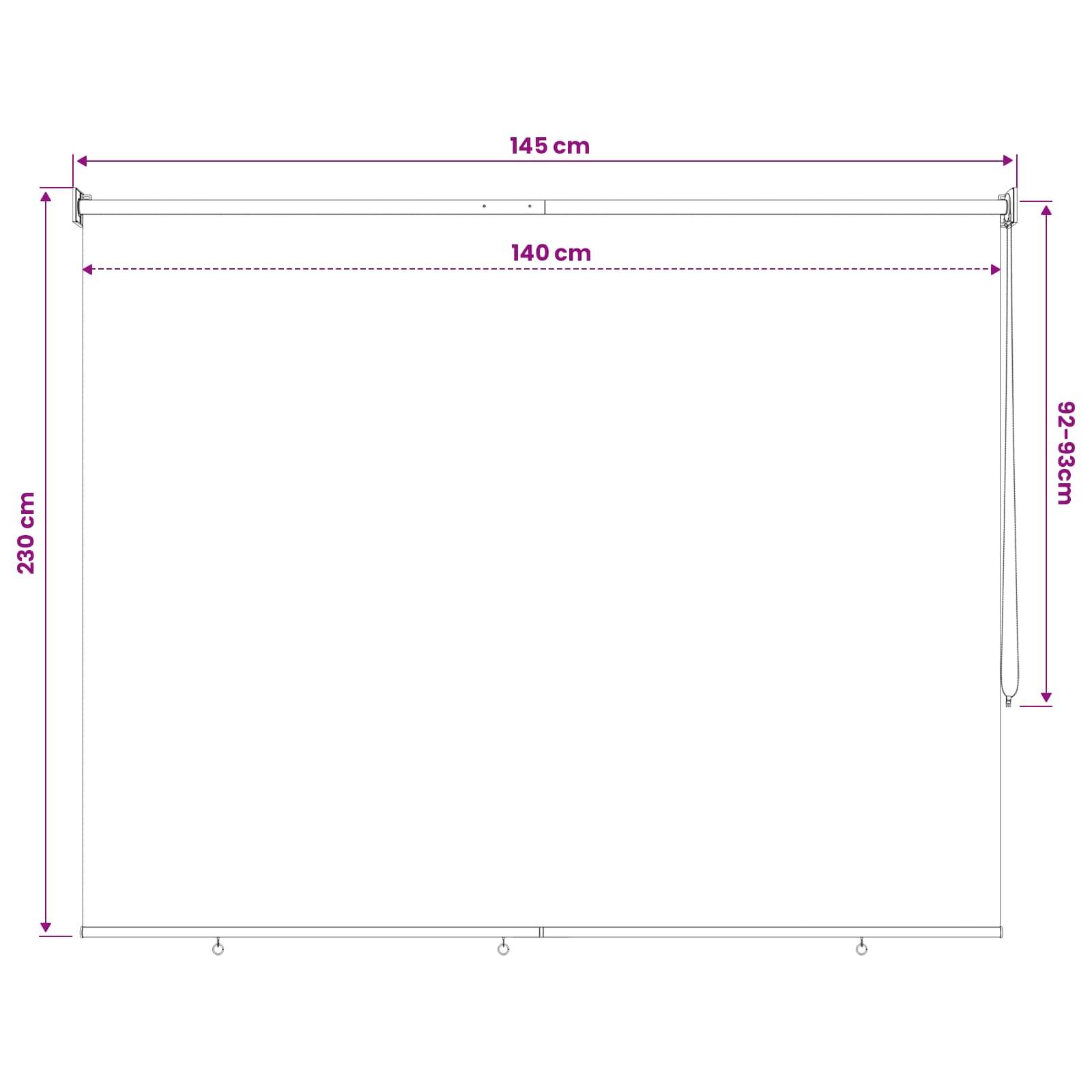 vidaXL Außenrollo 90% UV-Block Terrakotta 140 x 230 cm HDPE