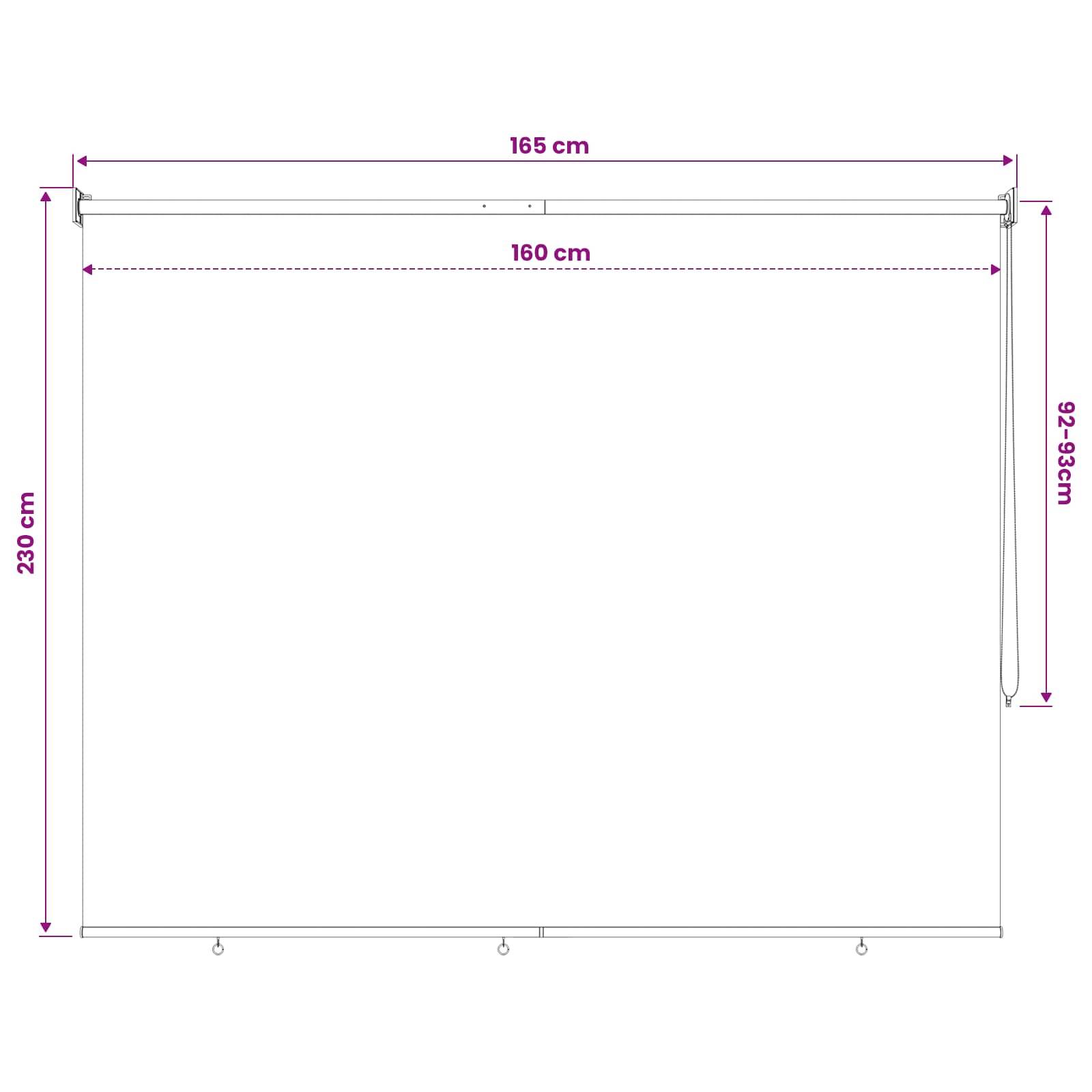 vidaXL Außenrollo 90% UV-Block Blau-weiß gestreift 160 x 230 cm HDPE