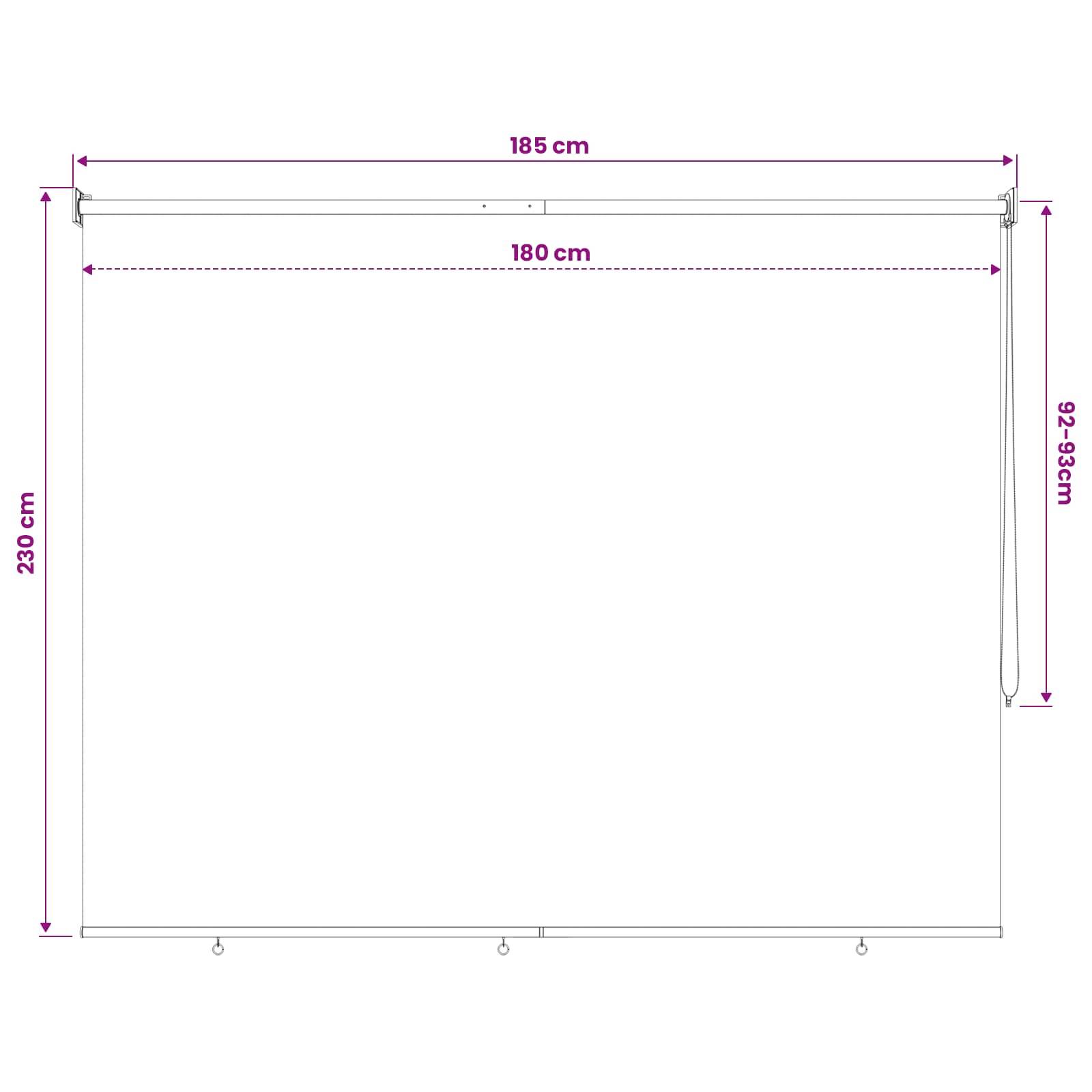 vidaXL Außenrollo 90% UV-Block Blau-weiß gestreift 180 x 230 cm HDPE