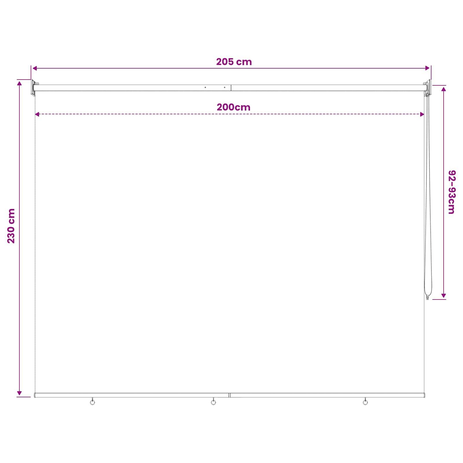 vidaXL Außenrollo 90% UV-Block Blau-weiß gestreift 200 x 230 cm HDPE
