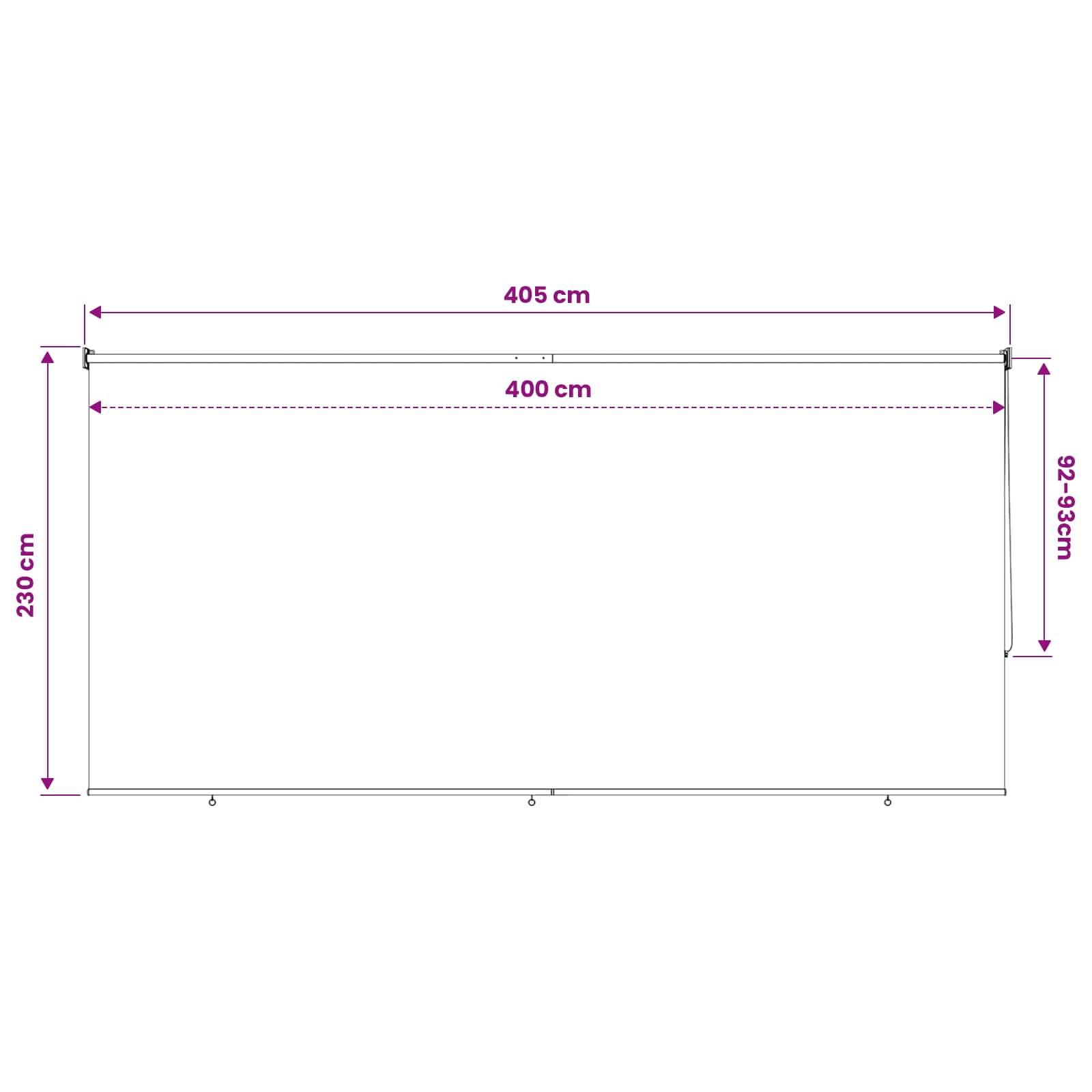 vidaXL Außenrollo 90% UV-Block Blau-weiß gestreift 400 x 230 cm HDPE