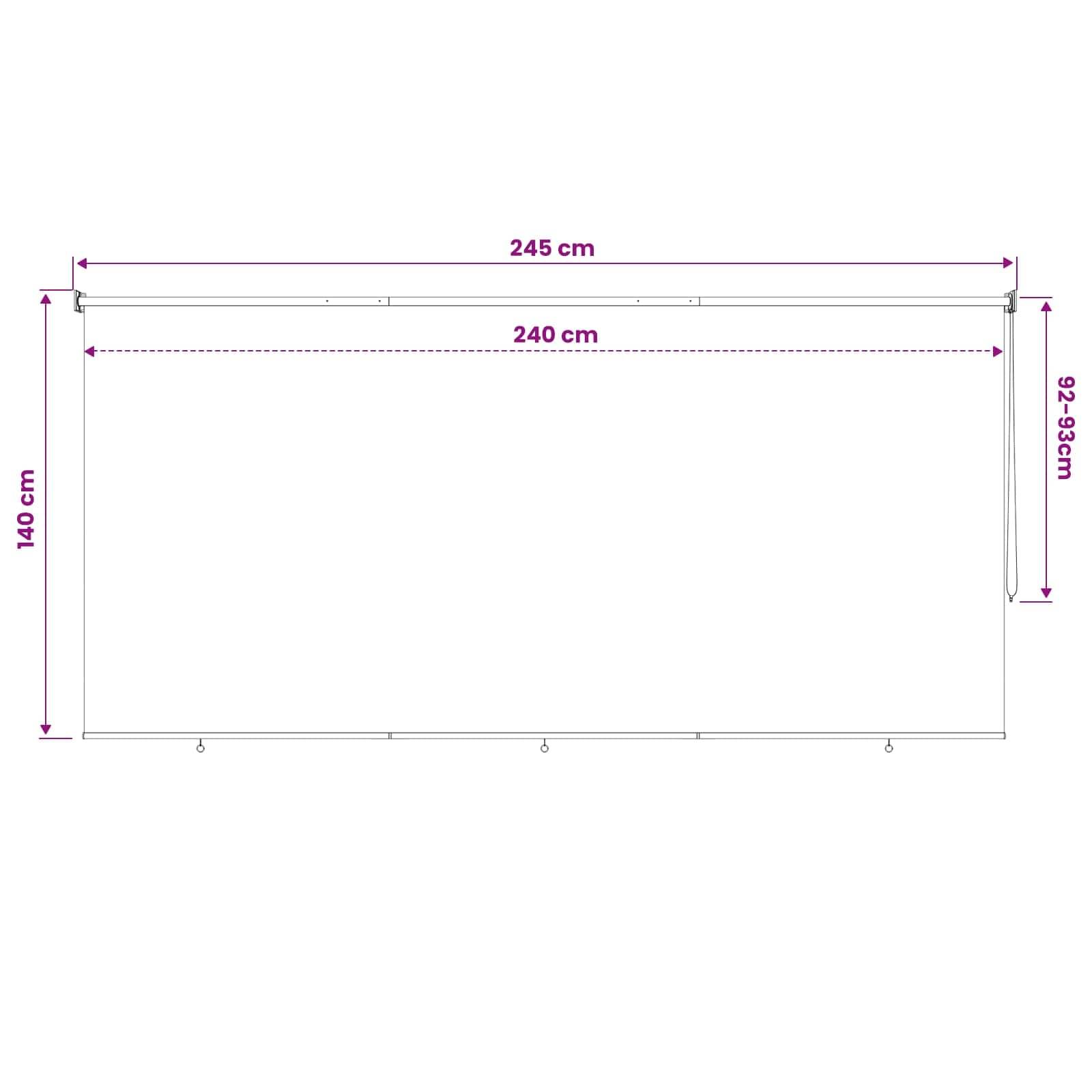 vidaXL Außenrollo 90% UV-Block Terrakotta 240 x 140 cm HDPE