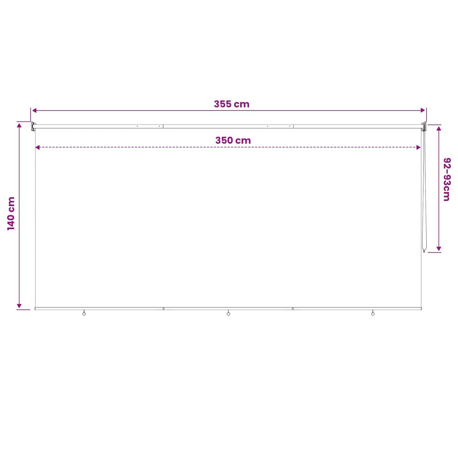 vidaXL Außenrollo 90% UV-Block Terrakotta 306 x 200 cm HDPE