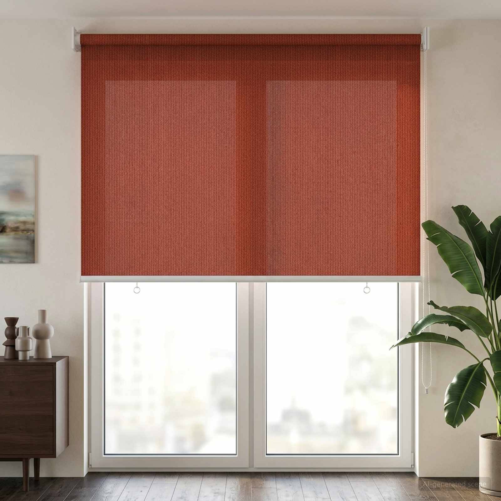 vidaXL Außenrollo 90% UV-Block Terrakotta 120 x 230 cm HDPE