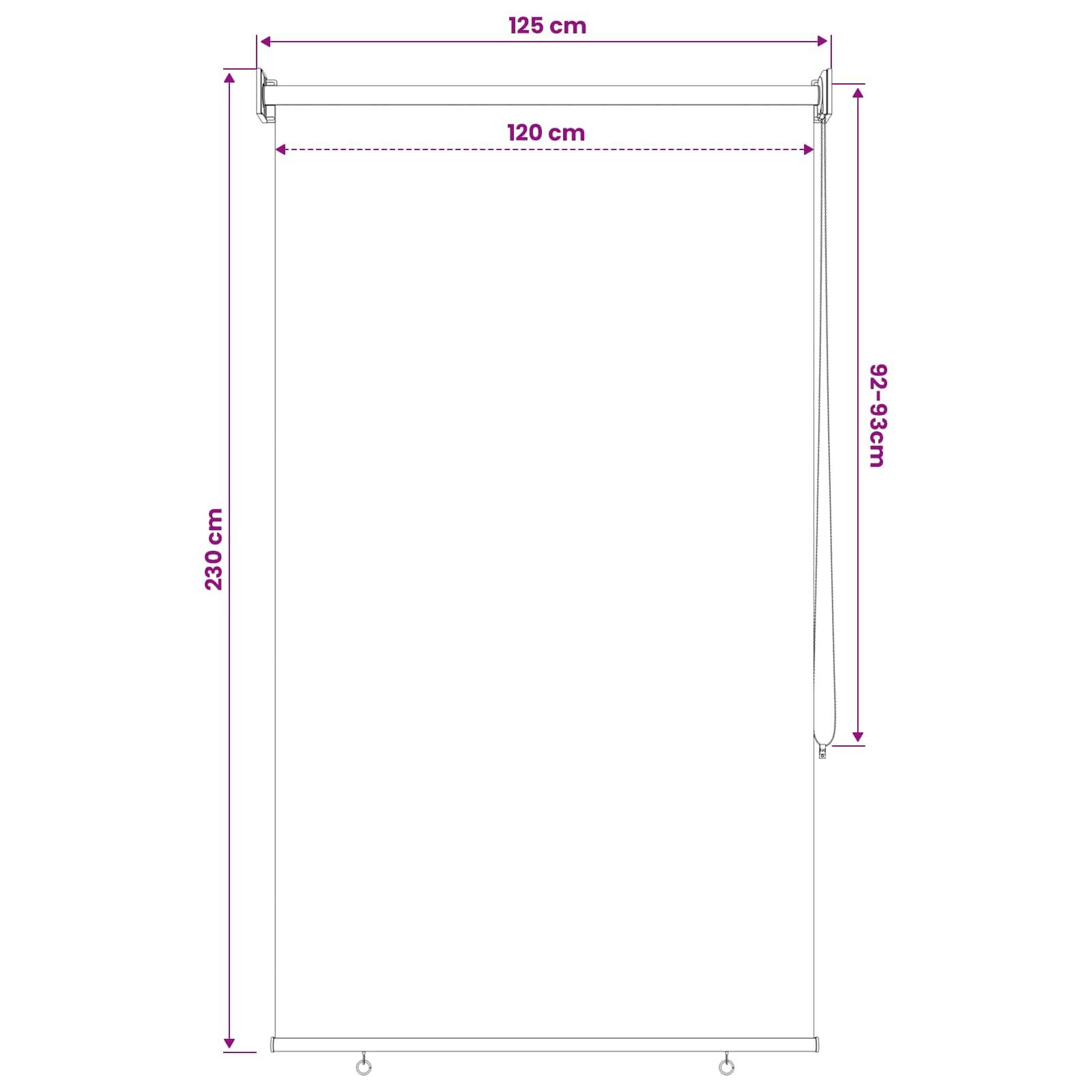 vidaXL Außenrollo 90% UV-Block Terrakotta 120 x 230 cm HDPE