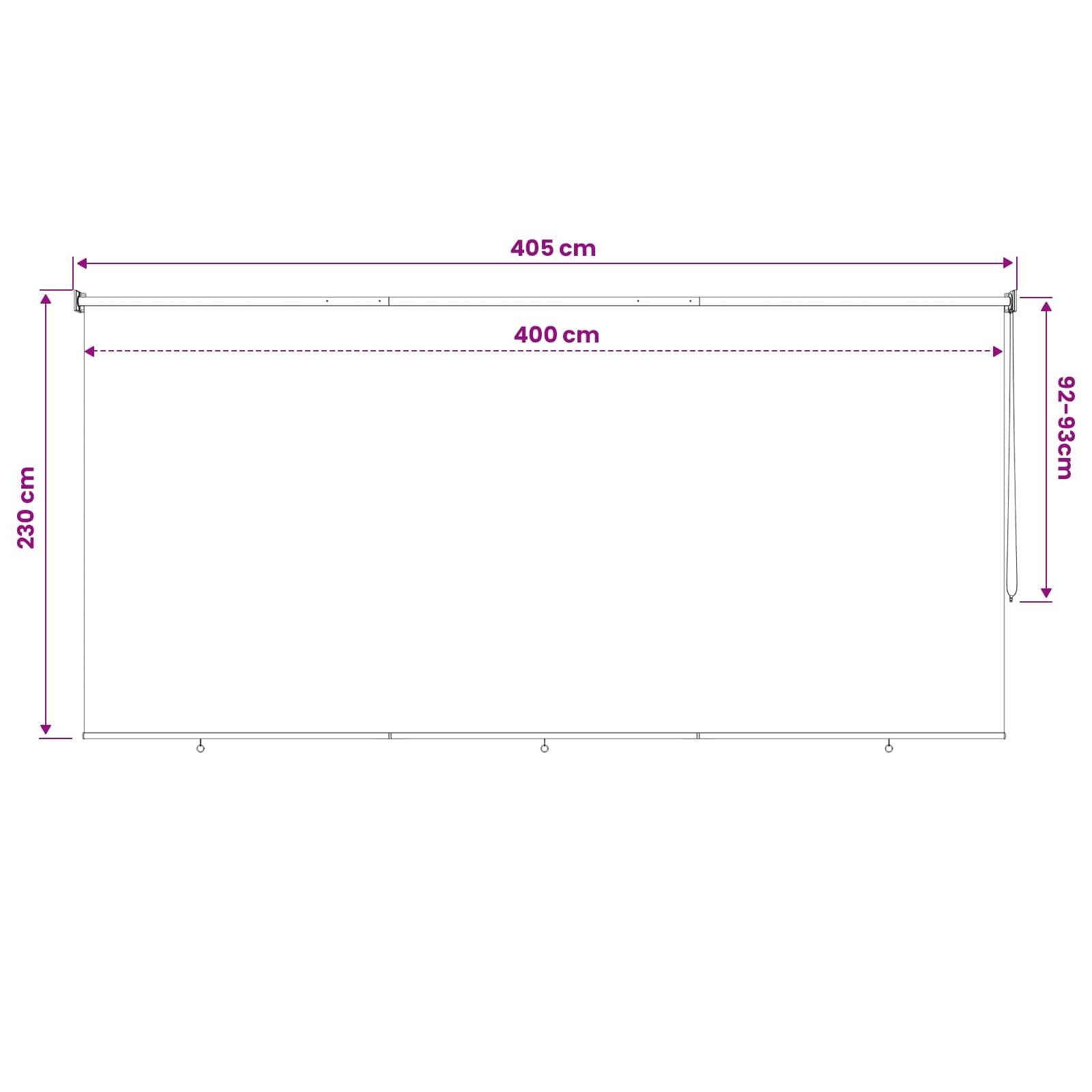 vidaXL Außenrollo 90% UV-Block Terrakotta 400 x 230 cm HDPE