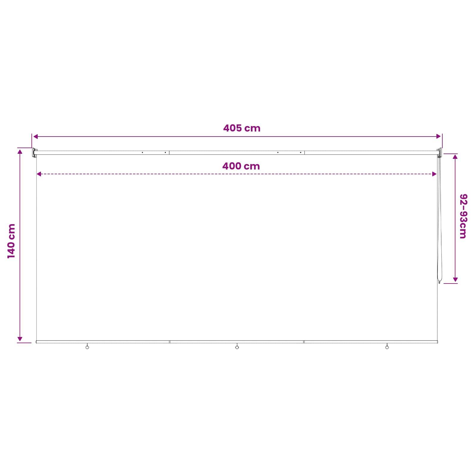 vidaXL Außenrollo 90% UV-Block Dunkelgrün 400 x 140 cm HDPE