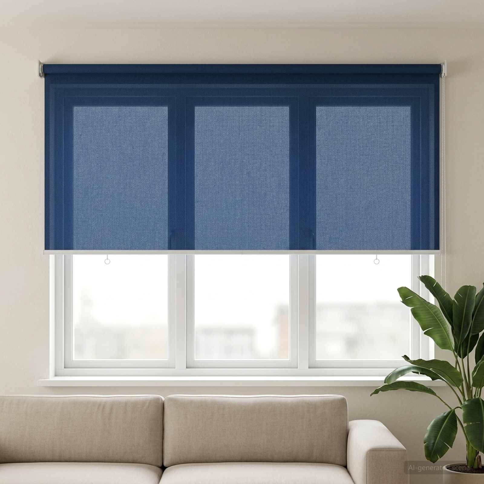 vidaXL Außenrollo 90% UV-Block Blau 140 x 140 cm HDPE