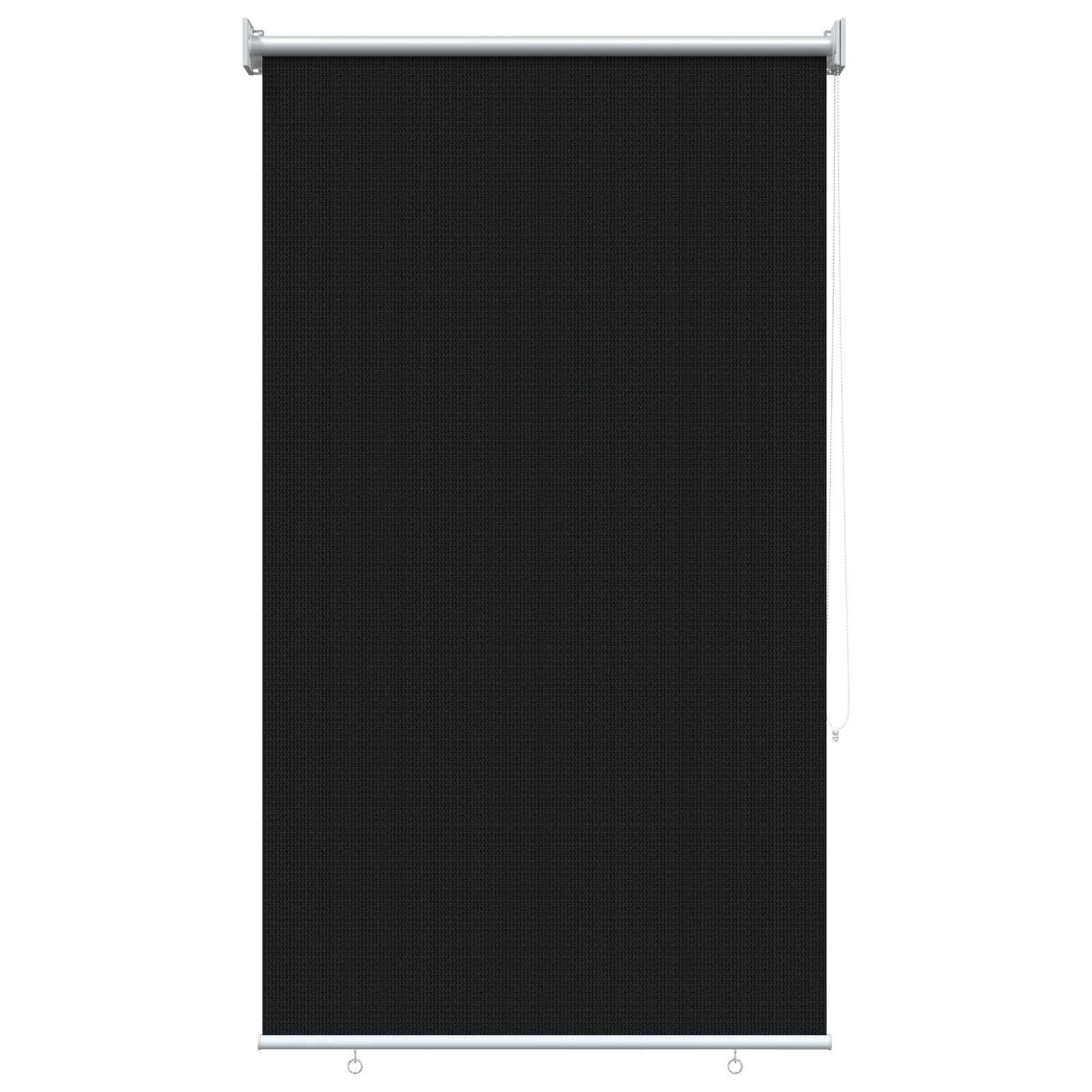 vidaXL Außenrollo 90% UV-Block Schwarz 80 x 140 cm HDPE