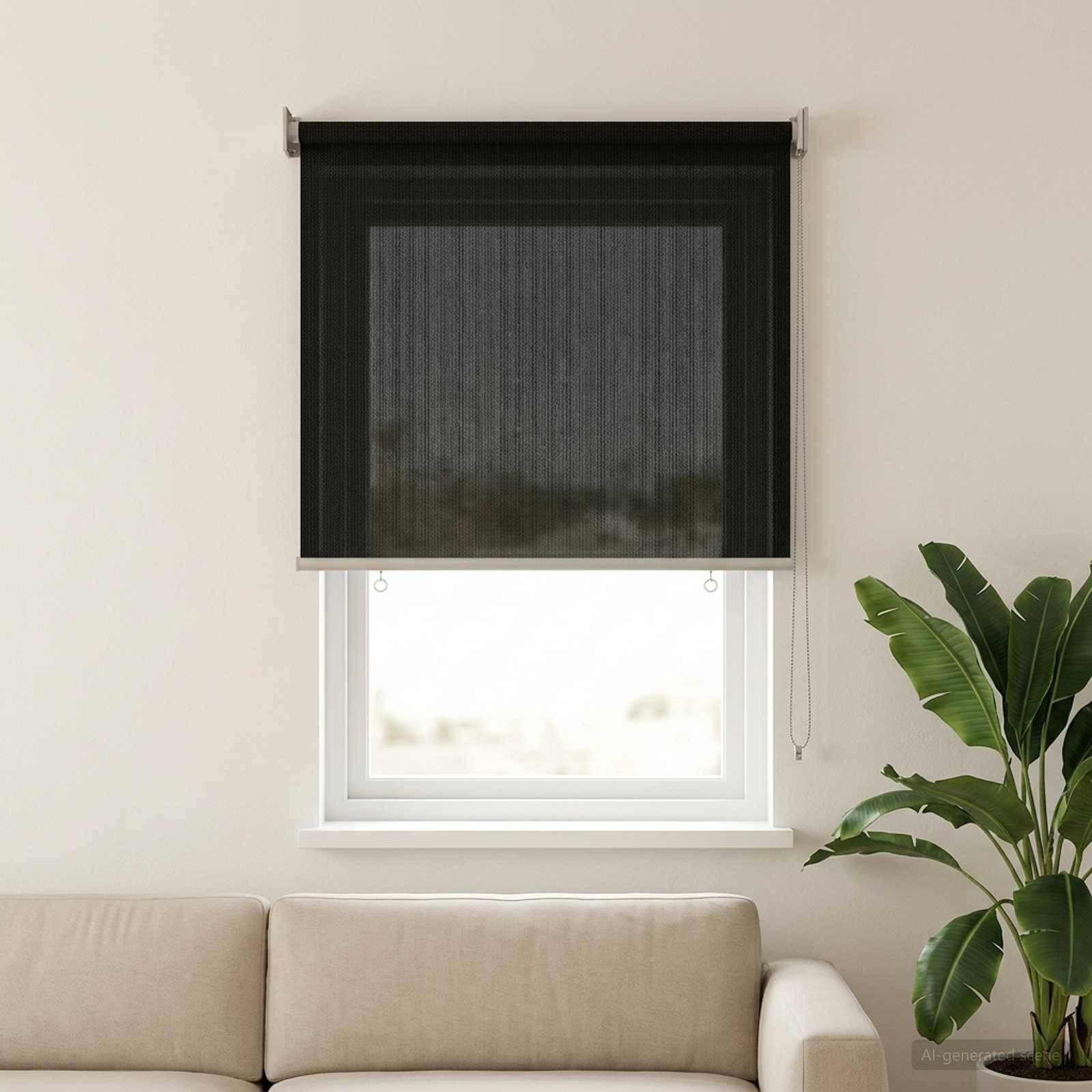 vidaXL Außenrollo 90% UV-Block Schwarz 80 x 140 cm HDPE