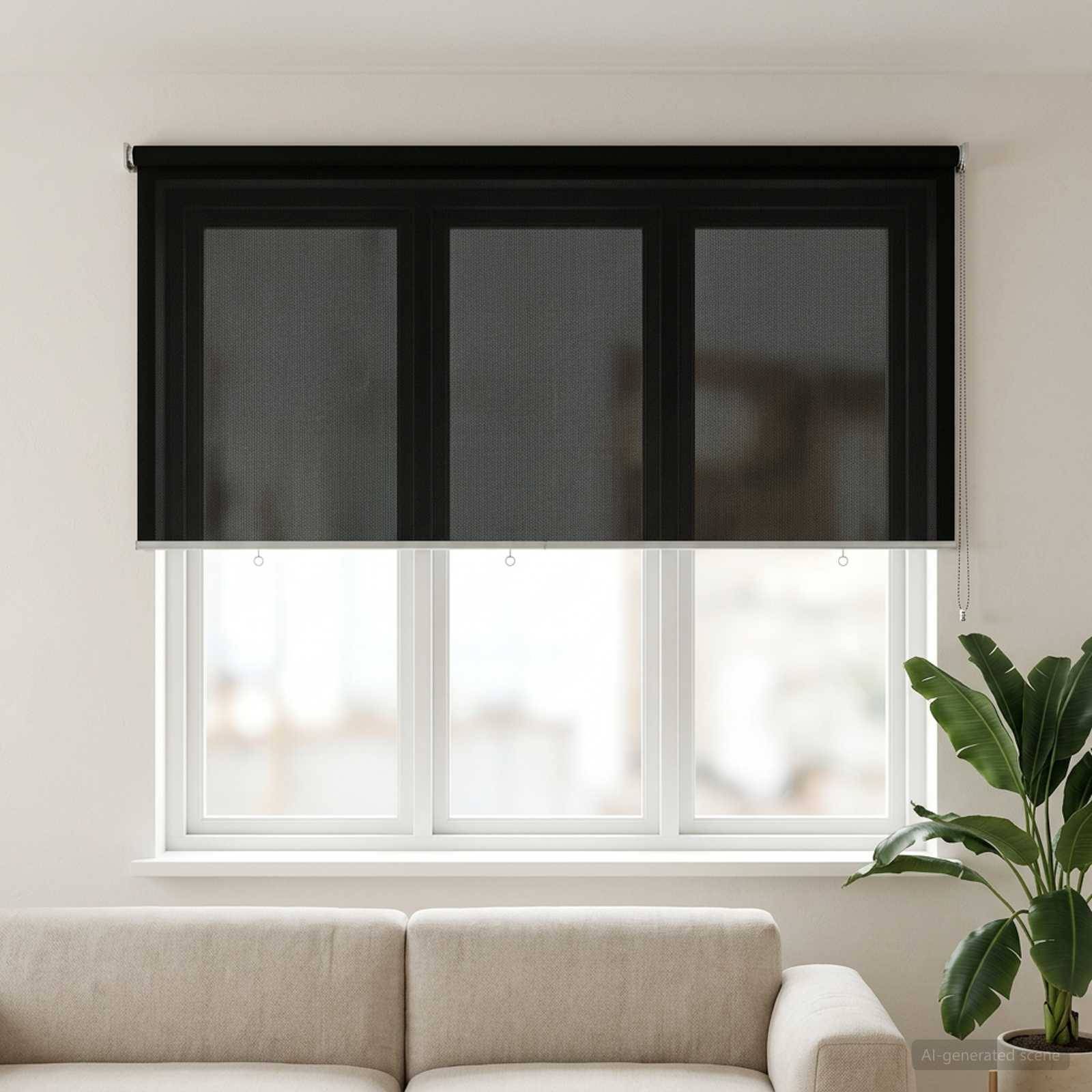 vidaXL Außenrollo 90% UV-Block Schwarz 140 x 140 cm HDPE
