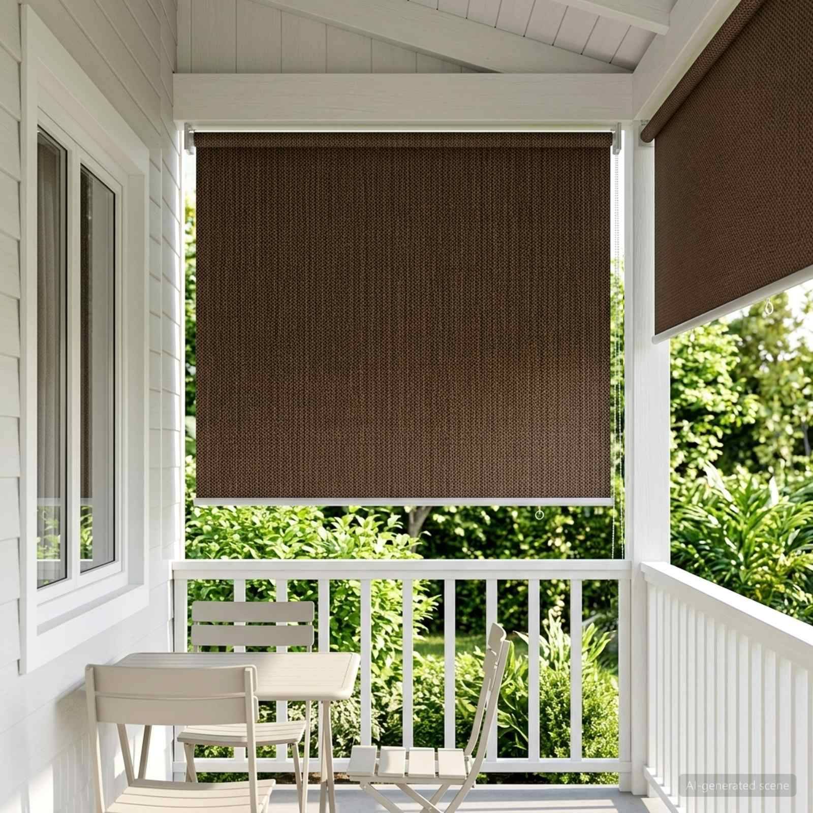 vidaXL Außenrollo 90% UV-Block Braun 60 x 140 cm HDPE